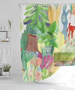 Canadian Artist Watercolor Art Shower Curtain for Unique Bathroom