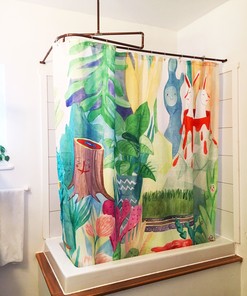 Canadian Artist Watercolor Art Shower Curtain for Unique Bathroom