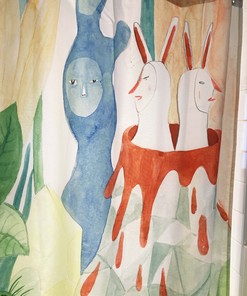 Canadian Artist Watercolor Art Shower Curtain for Unique Bathroom