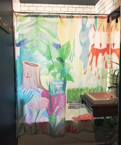 Canadian Artist Watercolor Art Shower Curtain for Unique Bathroom