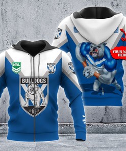 Canterbury Bankstown Bulldogs Nrl 3D All Over Print Zip Up Hoodie With Custom Name
