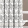 Canvas Beauty Grey Taupe And White Shower Curtain With Geometric Border