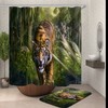 Captivating Tiger Print Shower Curtain for Striking Bathroom Decor