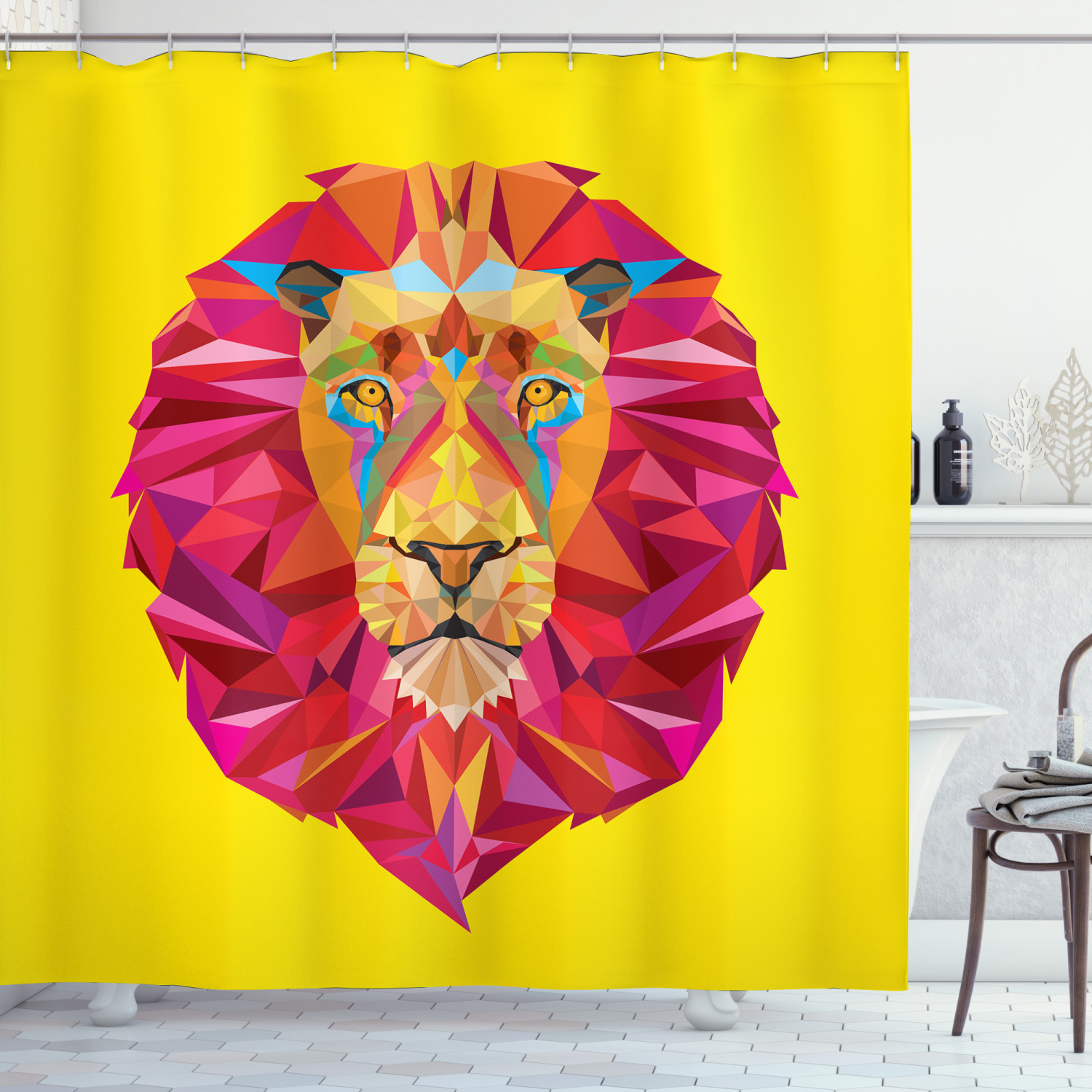 Cara De Len Geometric Print African Shower Curtain: Ideal For Sophisticated Bathrooms - Image 3