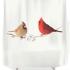 Cardinal Birds Pattern Decorative Shower Curtain Set for Your Bathroom