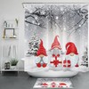 Cardinal and Snowman Winter Shower Curtain Set 