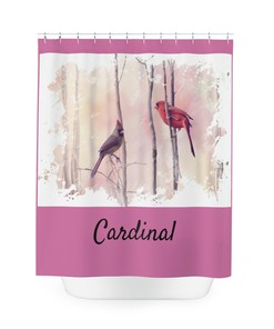 Cardinals in Trees Shower Curtain - Vibrant Bird Home Decor