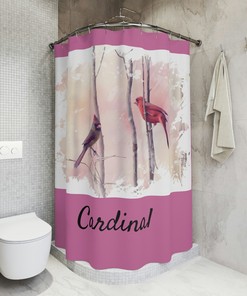 Cardinals in Trees Shower Curtain - Vibrant Bird Home Decor
