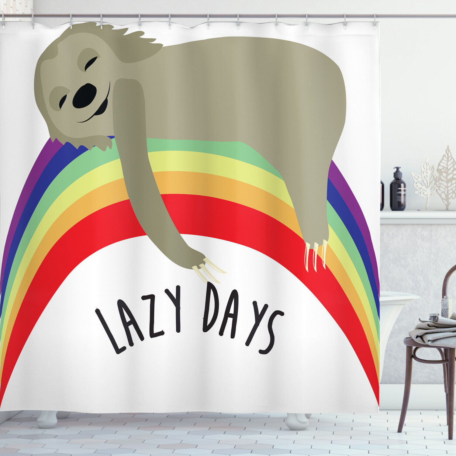 Carefree Sloth Shower Curtain, Add a Laid-back Attitude to Your Bathroom