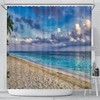 Caribbean Beach Walk Shower Curtain That Brings The Ocean Waves Home