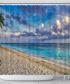 Caribbean Beach Walk Shower Curtain That Brings The Ocean Waves Home