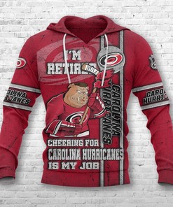Carolina Hurricanes Hoodie With 3D I'M Retired Design, Perfect Gifts For Fans