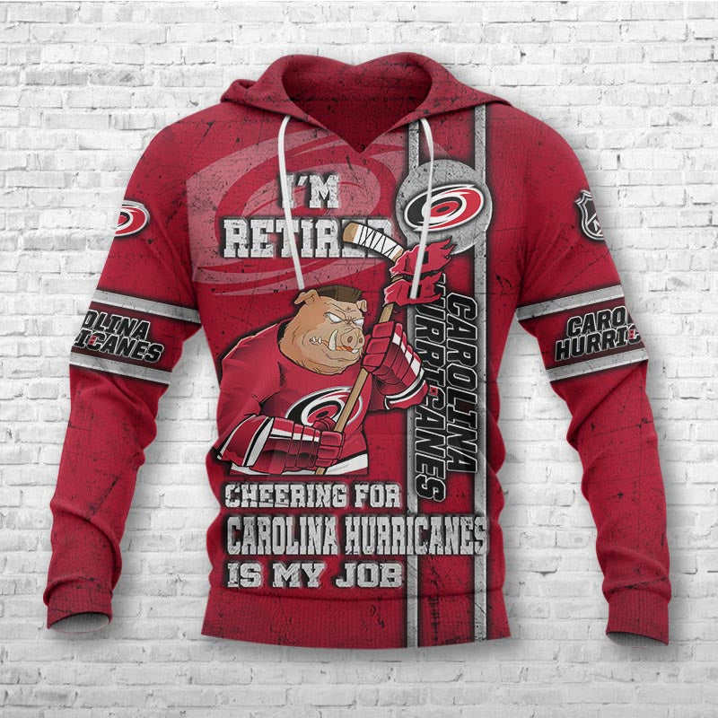 Carolina Hurricanes Hoodie With 3D I'M Retired Design, Perfect Gifts For Fans