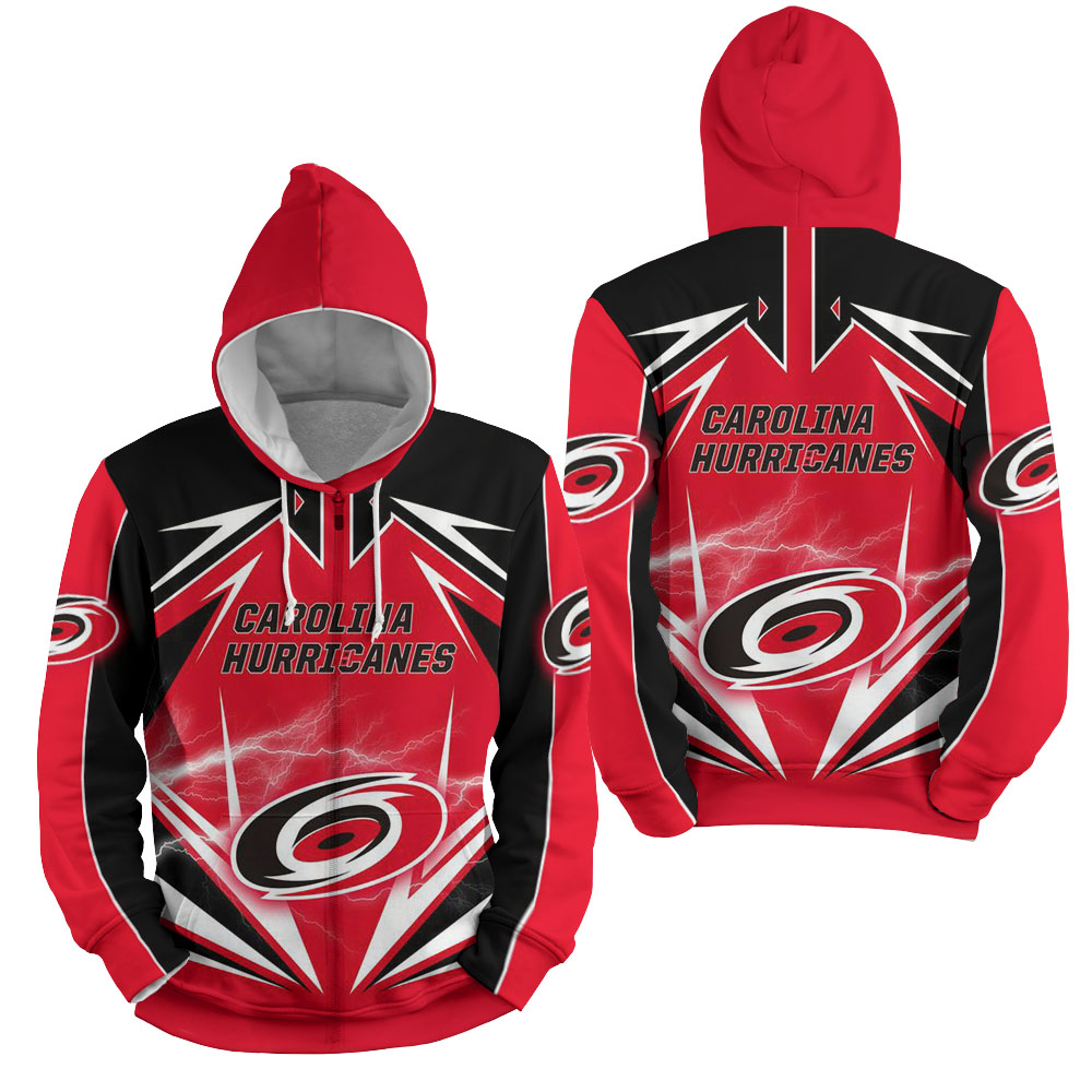 Carolina Hurricanes Nhl 3D Full Over Print Hoodie - Lightning Design