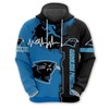 Carolina Panthers All Over Print Zip Hoodie With 3D Design For Nfl Fans