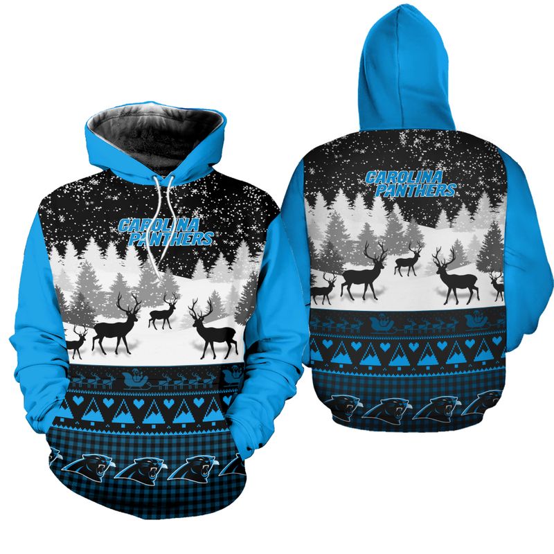 Carolina Panthers Hoodie, Perfect Gifts For Fans With Stunning 3D Graphic Balls Zip Hoodie Pullover