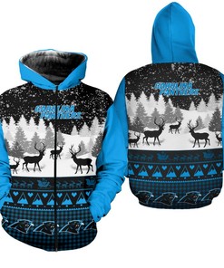 Carolina Panthers Hoodie, Perfect Gifts For Fans With Stunning 3D Graphic Balls Zip Hoodie Pullover