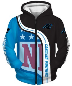 Carolina Panthers Hoodie Pullover Zip Hoodie With All Over Print Design For Nfl Fans