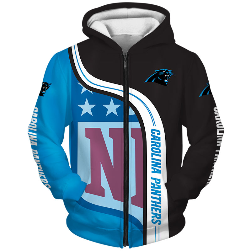 Carolina Panthers Hoodie Pullover Zip Hoodie With All Over Print Design For Nfl Fans