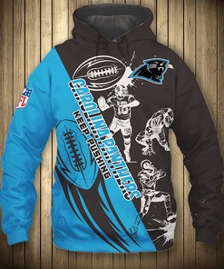 Carolina Panthers Hoodie With Cartoon-Inspired Player Design And Cute Zip Hoodie Print