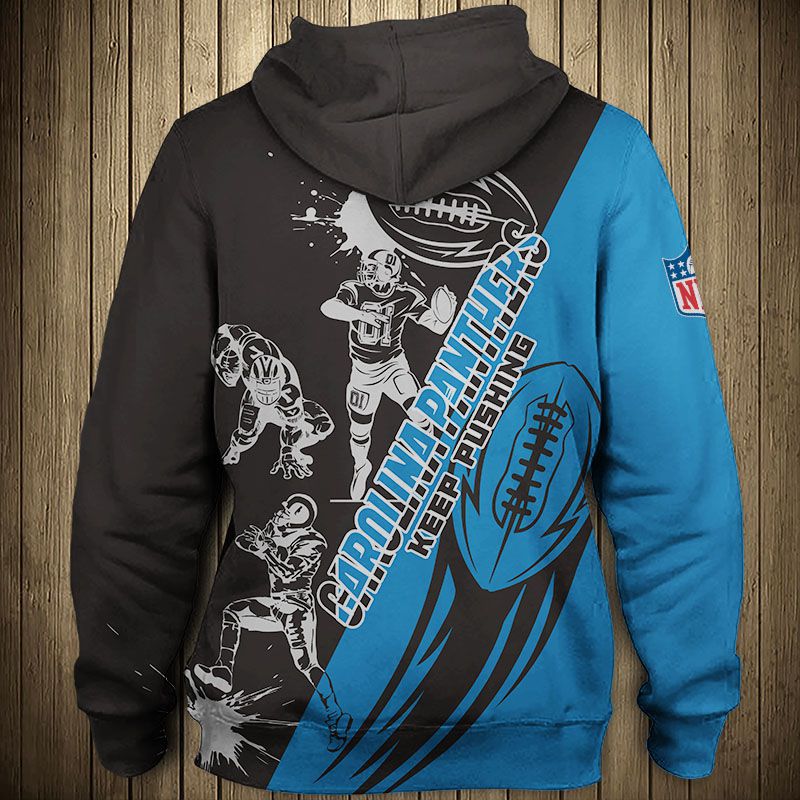 Carolina Panthers Hoodie With Cartoon-Inspired Player Design And Cute Zip Hoodie Print