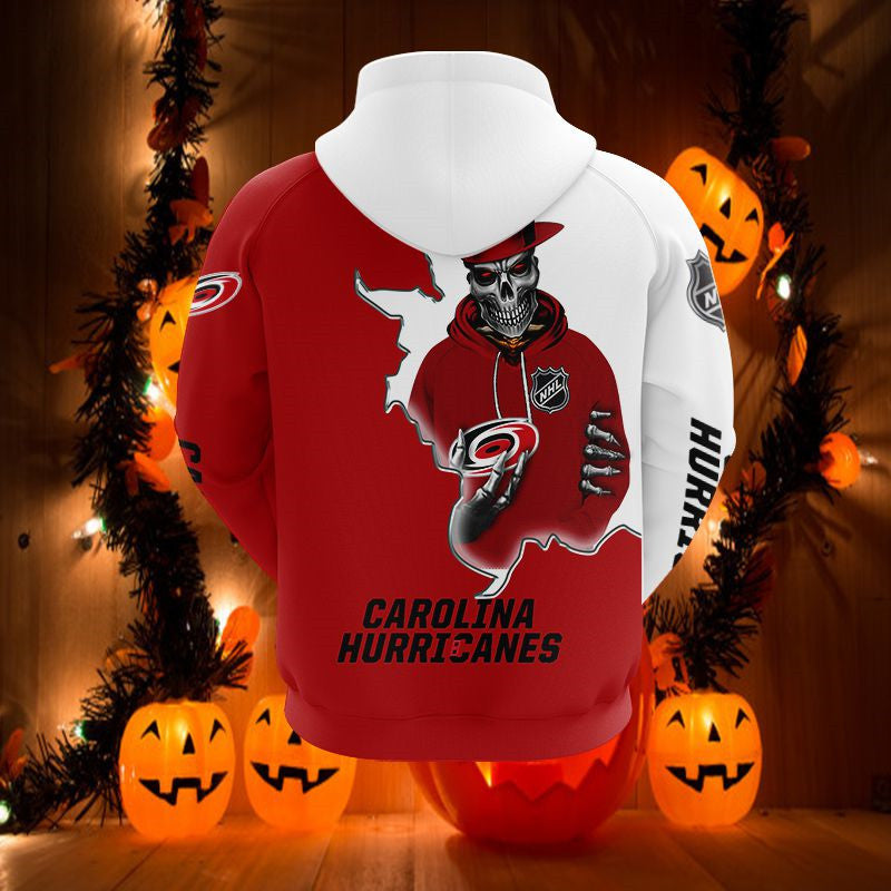Carolina Panthers Skull Hoodie All Over Print With Custom Design, Perfect Gifts For Fans