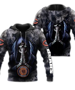 Carolina Panthers Skull Hoodie With Background Smoke