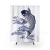 Carp Koi Fish Ukiyo-e Black Ink Art Shower Curtain for Retro Bathroom Decor 