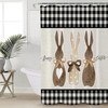 Carrots Rabbit Easter Bunny Buffalo Plaid Shower Curtain For Easter Bathroom Decor