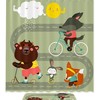 Cartoon Animal Bicycle Shower Curtain - A Fun And Creative Twist In Your Bathroom