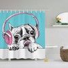 Cartoon Animal Lovers Shower Curtain - Funny Dog Art Style Bathroom Decor