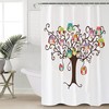 Cartoon Animal Owl Tree Printed Shower Curtain With Fabric Material
