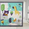 Cartoon Animal Painting Bath Curtain - Elephant Giraffe Shower Curtain