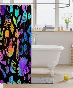 Cartoon Animal Shower Curtain For Boys And Girls With Adorable Characters.