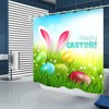 Cartoon Bath Easter Rabbit Waterproof Shower Curtain With Lid Design 