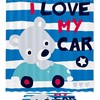 Cartoon Bear I Love My Car Quotes Shower Curtain - Adorable Bathroom Decor For Car Enthusiasts