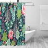 Cartoon Cactus Print Waterproof Fabric Shower Curtain for Bathroom Decor
