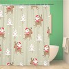 Cartoon Christmas Santa Claus and Deer Shower Curtain