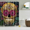 Cartoon Colored Skull Design Fabric Shower Curtain 