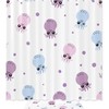 Cartoon Cute Octopus Print Shower Curtain Set with Bathroom Accessories - Modern Waterproof Fabric Bath Curtain 