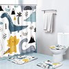 Cartoon Dinosaur Funny Kids Waterproof Bathroom Shower Curtain