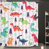 Cartoon Dinosaur Shower Curtain Multi Color Cute Animals Bath Curtain for Kids Bathroom Decor