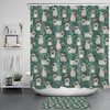 Cartoon Dogs Tropical Leaf Flowers Shower Curtain - Lively Bathroom Accessory With Vibrant Colors