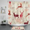 Cartoon Elk Shower Curtain For Bohemian Bathroom