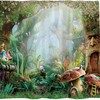 Cartoon Enchanted Forest Spring Shower Curtain With Mushroom And Wonderland Art By Allenjoy