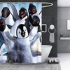 Cartoon Family Penguin Shower Curtain - Winter Animal Bathroom Decor