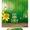 Cartoon Flower Frog Design Shower Curtain for Adorable and Quirky Bathroom Decor