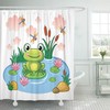 Cartoon Frog Shower Curtain, Colorful Bathroom Accessory 