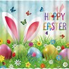 Cartoon Funny Rabbit Easter Shower Curtain With Colorful Eggs And Butterfly Decor By Allenjoy
