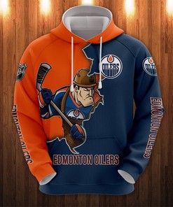 Cartoon Graphic All Over Print 3D Zip Hoodie For Fans Of Edmonton Oilers 